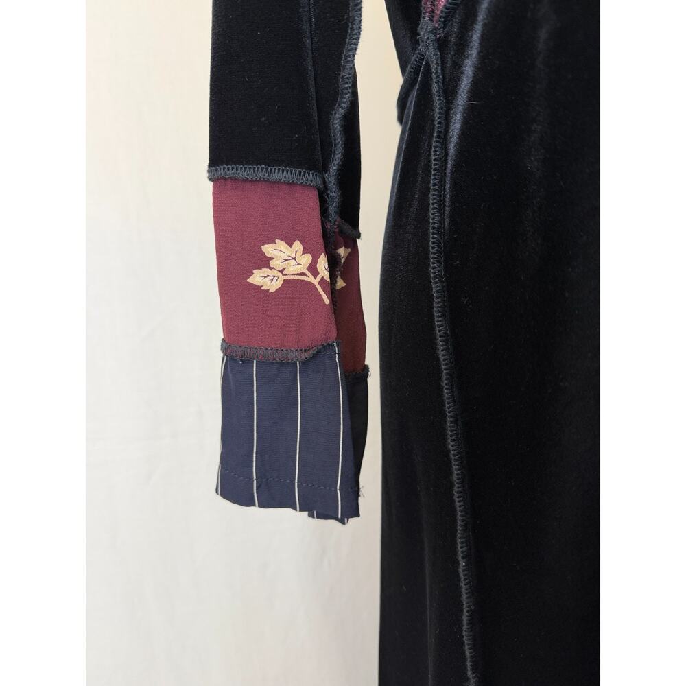 90's Something Old Something New Black Velvet Maxi Dress XL #1-0154 - Picture 6 of 12